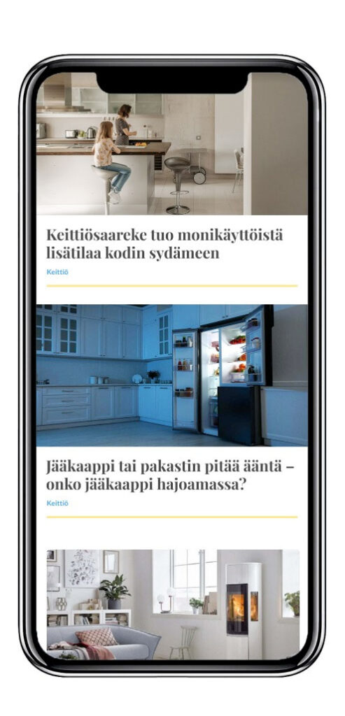 Suomela.fi sivusto kännykän näytöllä